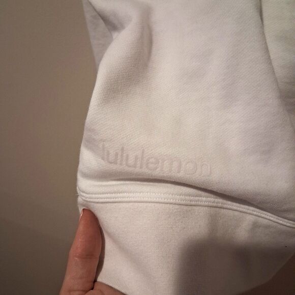 Lululemon Perfectly Oversized Crew Neck Sweatshirt White Size 10 Outdoors Lounge - Picture 7 of 8